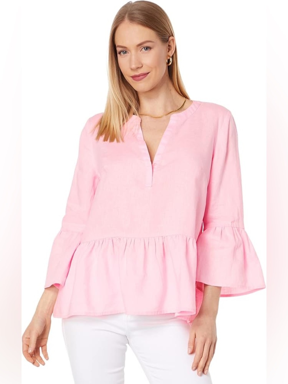 Lilly Pulitzer 3/4 Sleeve Bekah Linen Top